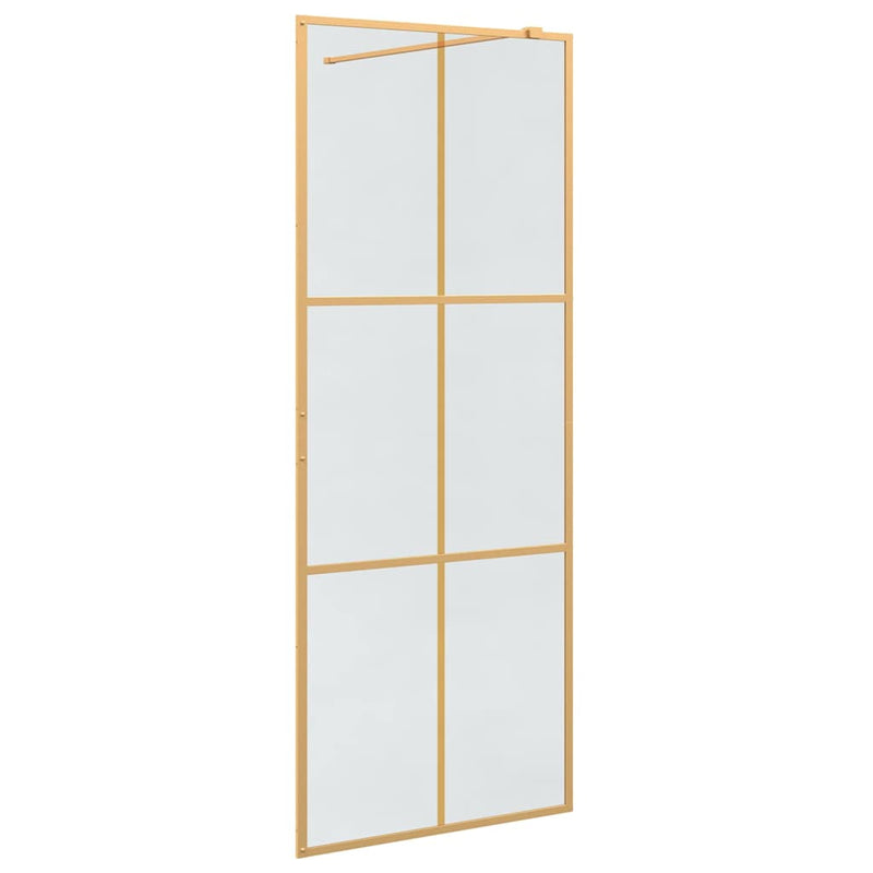 Afbeelding laden in galerijviewer, Vidaxl inloop douche wand goud 80 x 195 cm gehard glas
