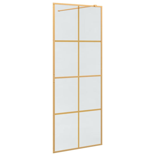 Vidaxl inloop douche wand goud 80 x 195 cm gehard glas