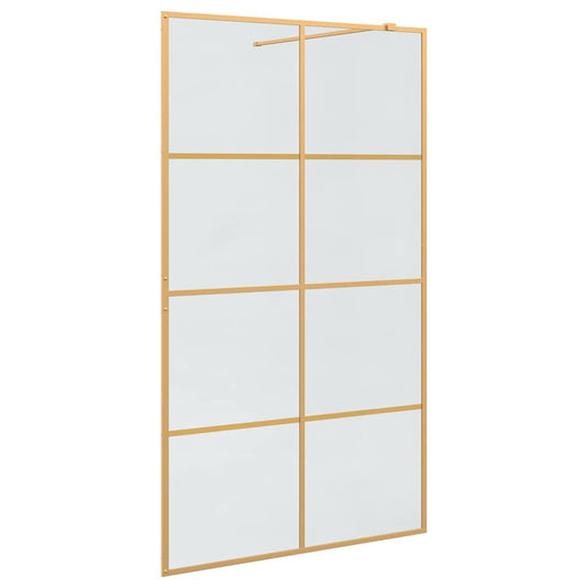 Vidaxl inloop douche wand goud 115 x 195 cm gehard glas