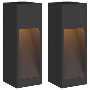 Vidaxl zonne led padverlichting 2 pcs zwart koudgewalst staal