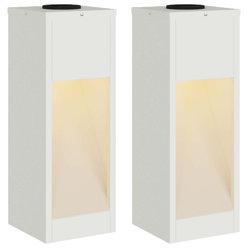 Afbeelding laden in galerijviewer, Vidaxl zonne led padverlichting 2 pcs wit koudgewalst staal
