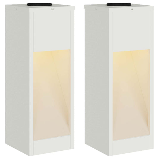 Vidaxl zonne led padverlichting 2 pcs wit koudgewalst staal