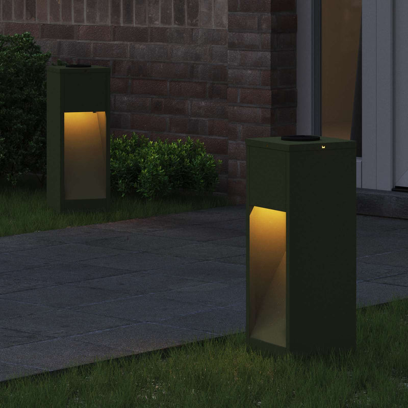 Afbeelding laden in galerijviewer, Vidaxl zonne led padverlichting 2 st warmwit 18 x 18 x 50 cm
