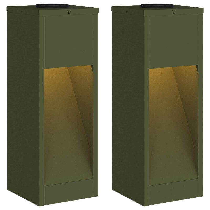 Afbeelding laden in galerijviewer, Vidaxl zonne led padverlichting 2 st warmwit 18 x 18 x 50 cm
