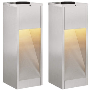 Vidaxl zonne led padverlichting 2 pcs zilver roestvrij staal