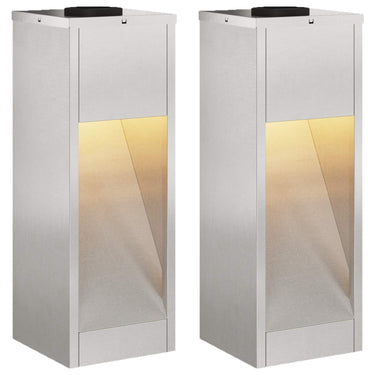 Vidaxl zonne led padverlichting 2 pcs zilver roestvrij staal