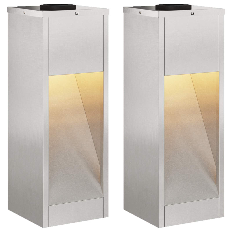 Afbeelding laden in galerijviewer, Vidaxl zonne led padverlichting 2 pcs zilver roestvrij staal
