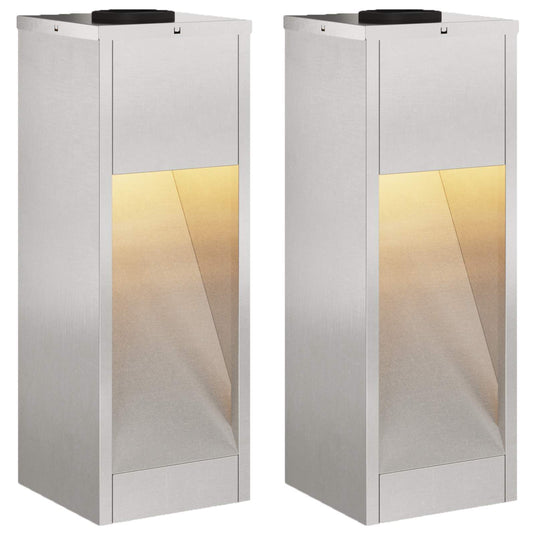 Vidaxl zonne led padverlichting 2 pcs zilver roestvrij staal