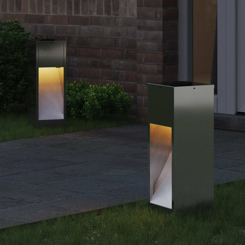 Afbeelding laden in galerijviewer, Vidaxl zonne led padverlichting 2 pcs zilver gegalvaniseerd

