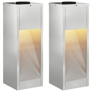 Vidaxl zonne led padverlichting 2 pcs zilver gegalvaniseerd