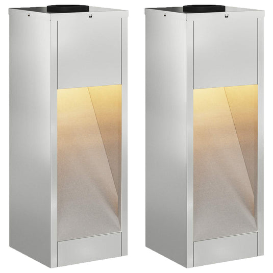 Vidaxl zonne led padverlichting 2 pcs zilver gegalvaniseerd