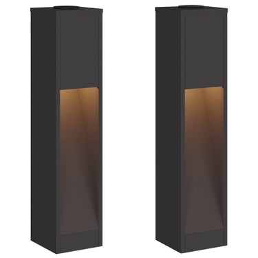 Vidaxl zonne led padverlichting 2 pcs zwart koudgewalst staal