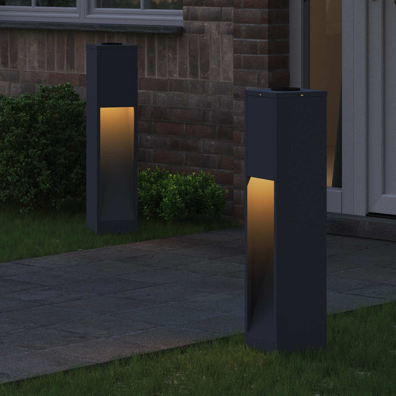 Afbeelding laden in galerijviewer, Vidaxl zonne led padverlichting 2 st warmwit 18 x 18 x 80 cm
