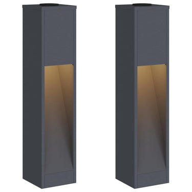 Vidaxl zonne led padverlichting 2 pcs antraciet koudgewalst staal