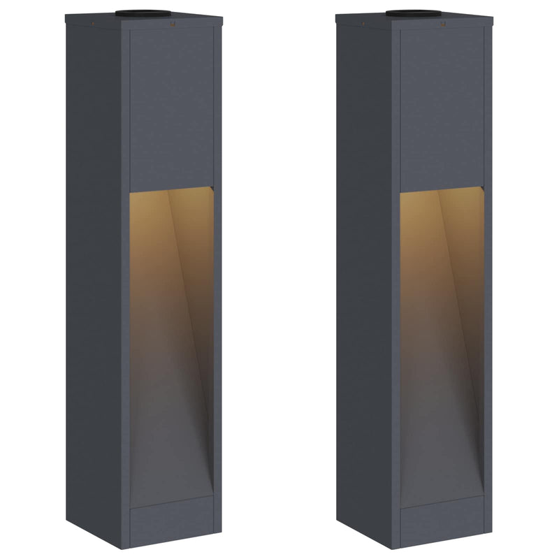 Afbeelding laden in galerijviewer, Vidaxl zonne led padverlichting 2 st warmwit 18 x 18 x 80 cm
