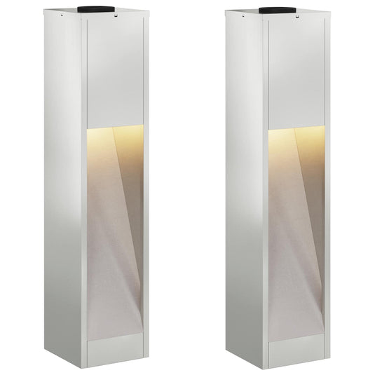 Vidaxl zonne led padverlichting 2 pcs zilver gegalvaniseerd