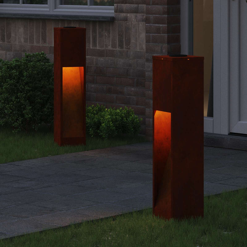 Afbeelding laden in galerijviewer, Vidaxl zonne led padverlichting 2 pcs brons cortenstaal
