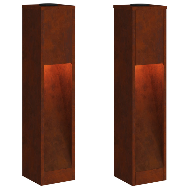 Afbeelding laden in galerijviewer, Vidaxl zonne led padverlichting 2 pcs brons cortenstaal
