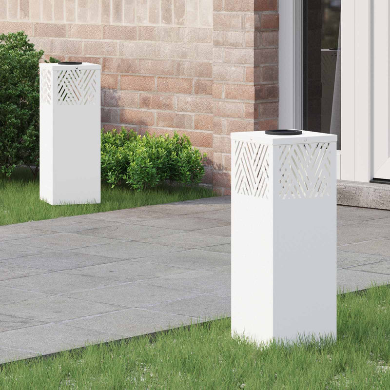 Afbeelding laden in galerijviewer, Vidaxl solar led pad licht 2 pcs wit koudgewalst staal

