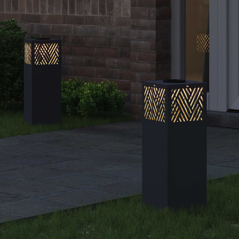 Afbeelding laden in galerijviewer, Vidaxl solar led pad licht 2 pcs antraciet koudgewalst staal
