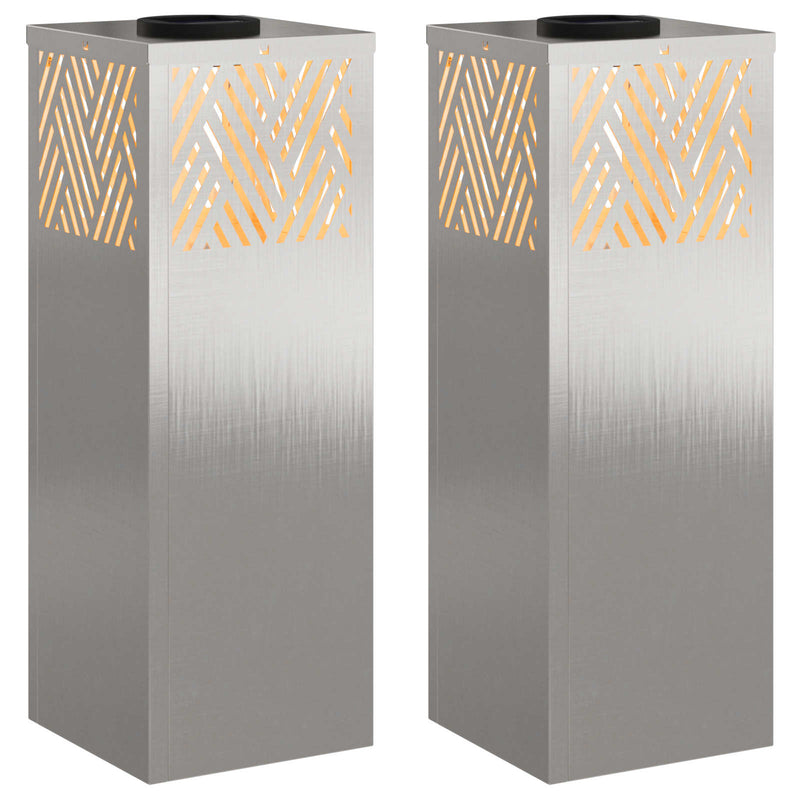 Afbeelding laden in galerijviewer, Vidaxl solar led pad licht 2 pcs zilver roestvrij staal
