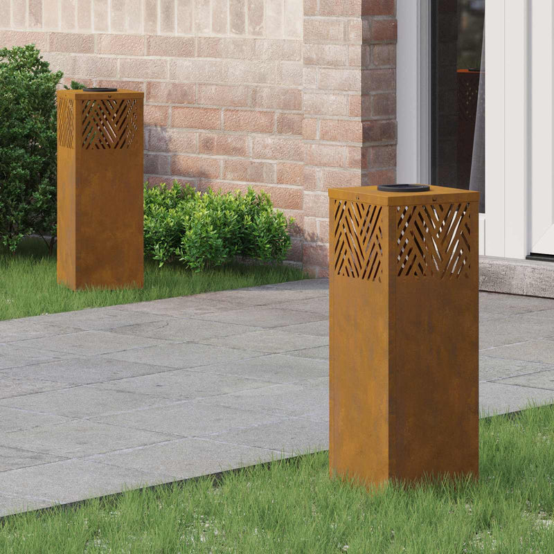 Afbeelding laden in galerijviewer, Vidaxl solar led pad licht 2 pcs brons cortenstaal
