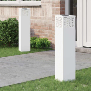 Vidaxl solar led pad licht 2 pcs wit koudgewalst staal