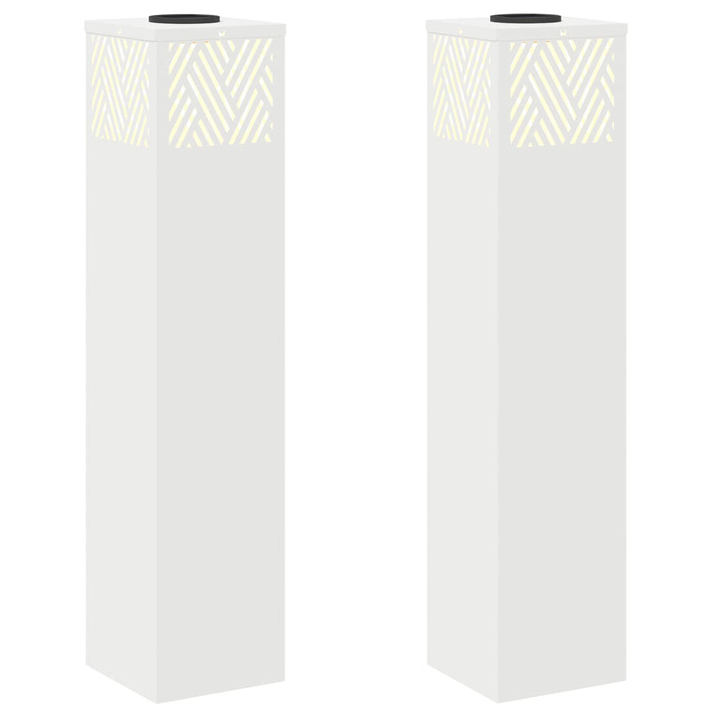 Afbeelding laden in galerijviewer, Vidaxl solar led pad licht 2 pcs wit koudgewalst staal
