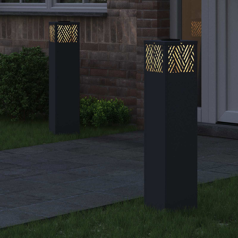 Afbeelding laden in galerijviewer, Vidaxl solar led pad licht 2 pcs antraciet koudgewalst staal
