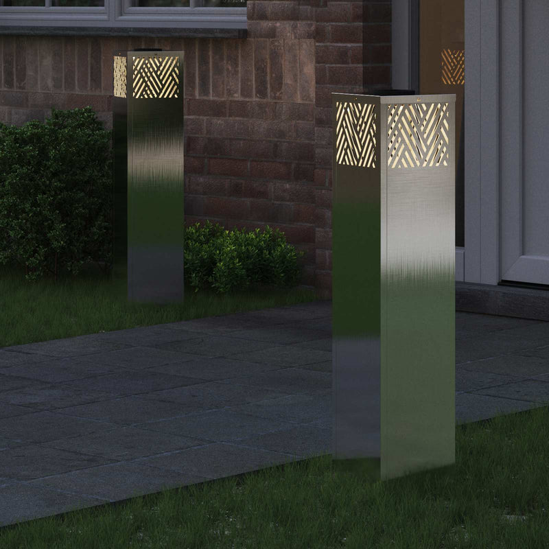 Afbeelding laden in galerijviewer, Vidaxl solar led pad licht 2 st warmwit 18 x 18 x 80 cm
