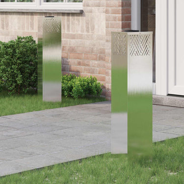 Vidaxl solar led pad licht 2 pcs zilver roestvrij staal