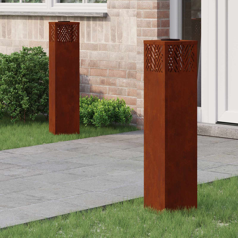 Afbeelding laden in galerijviewer, Vidaxl solar led pad licht 2 pcs brons cortenstaal
