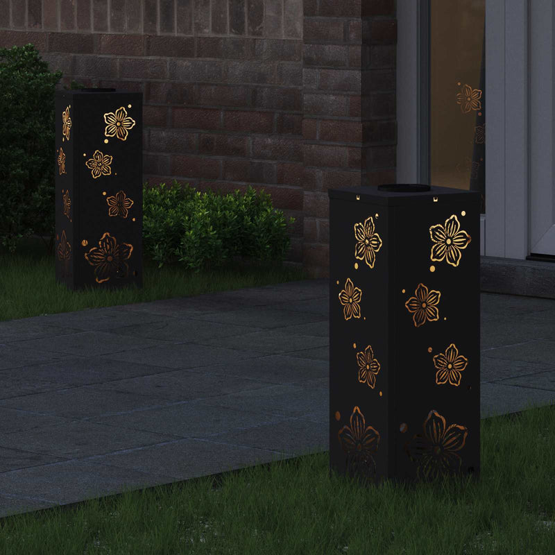 Afbeelding laden in galerijviewer, Vidaxl solar led pad licht 2 pcs zwart koudgewalst staal
