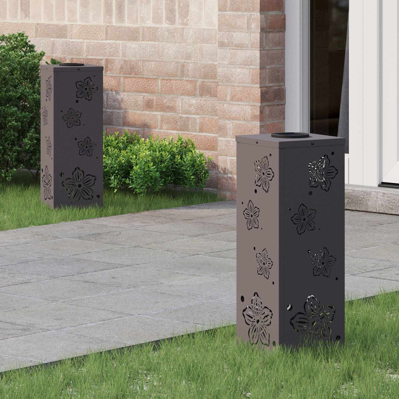 Afbeelding laden in galerijviewer, Vidaxl solar led pad licht 2 pcs zwart koudgewalst staal
