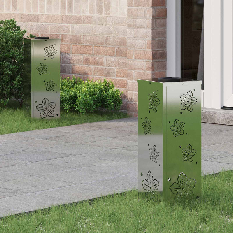 Afbeelding laden in galerijviewer, Vidaxl solar led pad licht 2 pcs zilver gegalvaniseerd staal
