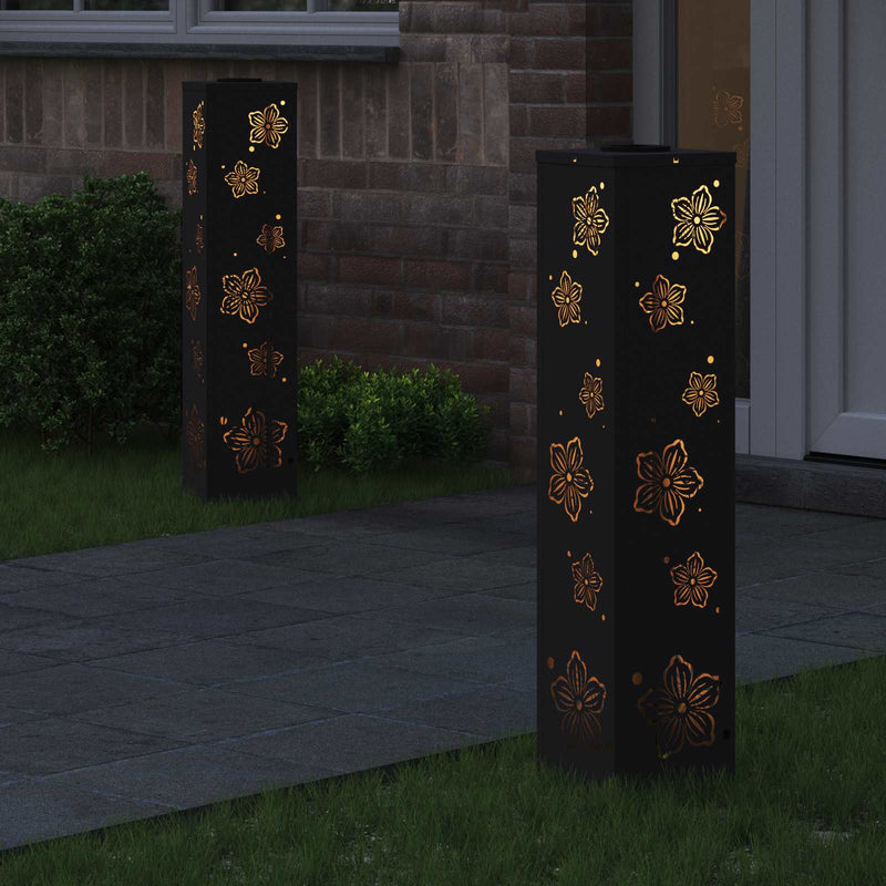 Afbeelding laden in galerijviewer, Vidaxl solar led pad licht 2 pcs zwart koudgewalst staal
