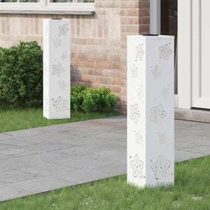 Vidaxl solar led pad licht 2 pcs wit koudgewalst staal