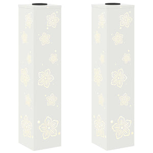 Vidaxl solar led pad licht 2 pcs wit koudgewalst staal