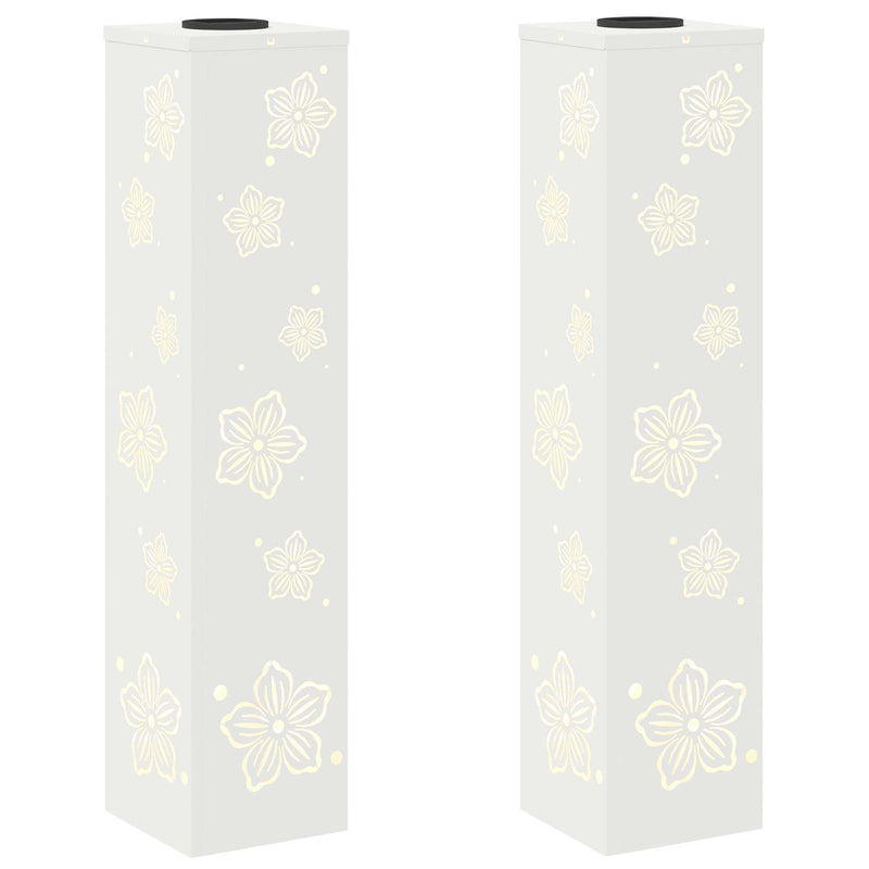 Afbeelding laden in galerijviewer, Vidaxl solar led pad licht 2 pcs wit koudgewalst staal
