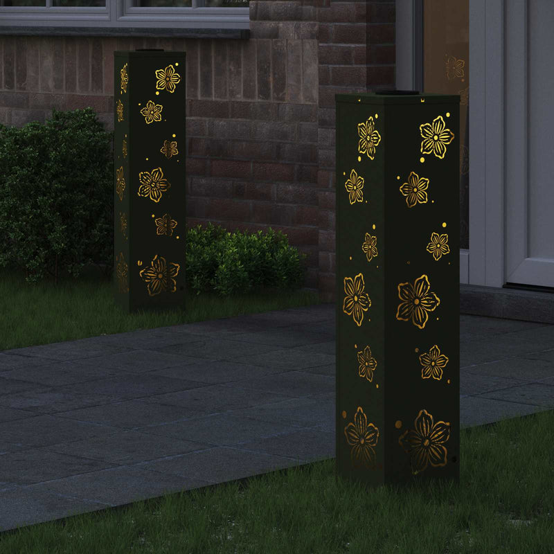 Afbeelding laden in galerijviewer, Vidaxl solar led pad licht 2 pcs olijf groen koudgewalst staal
