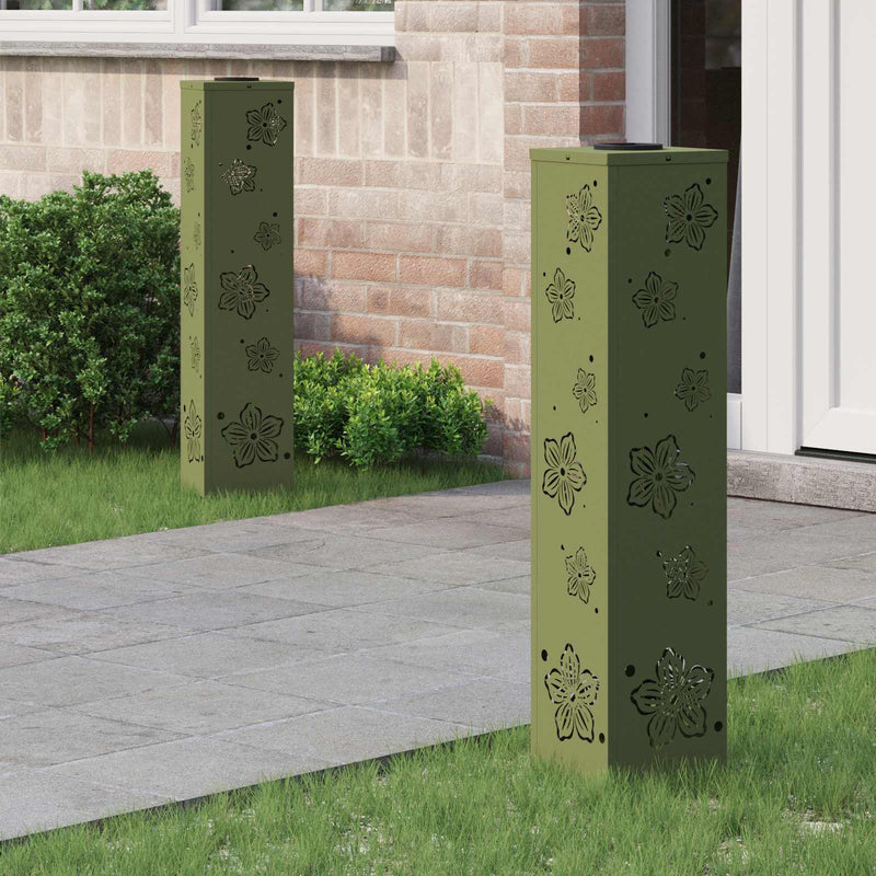 Afbeelding laden in galerijviewer, Vidaxl solar led pad licht 2 pcs olijf groen koudgewalst staal
