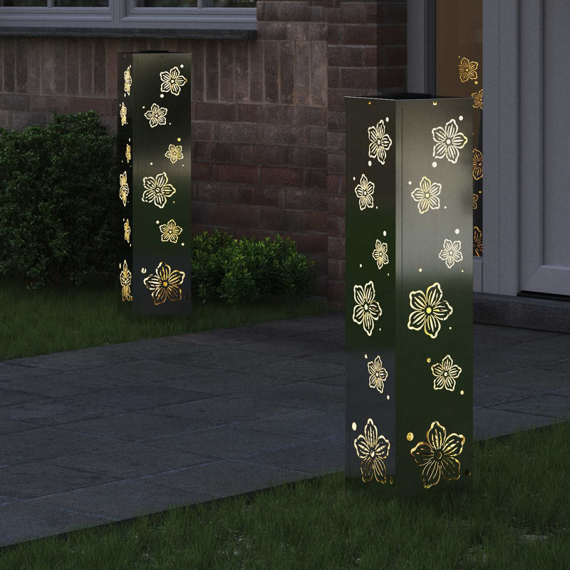 Afbeelding laden in galerijviewer, Vidaxl solar led pad licht 2 pcs zilver gegalvaniseerd staal
