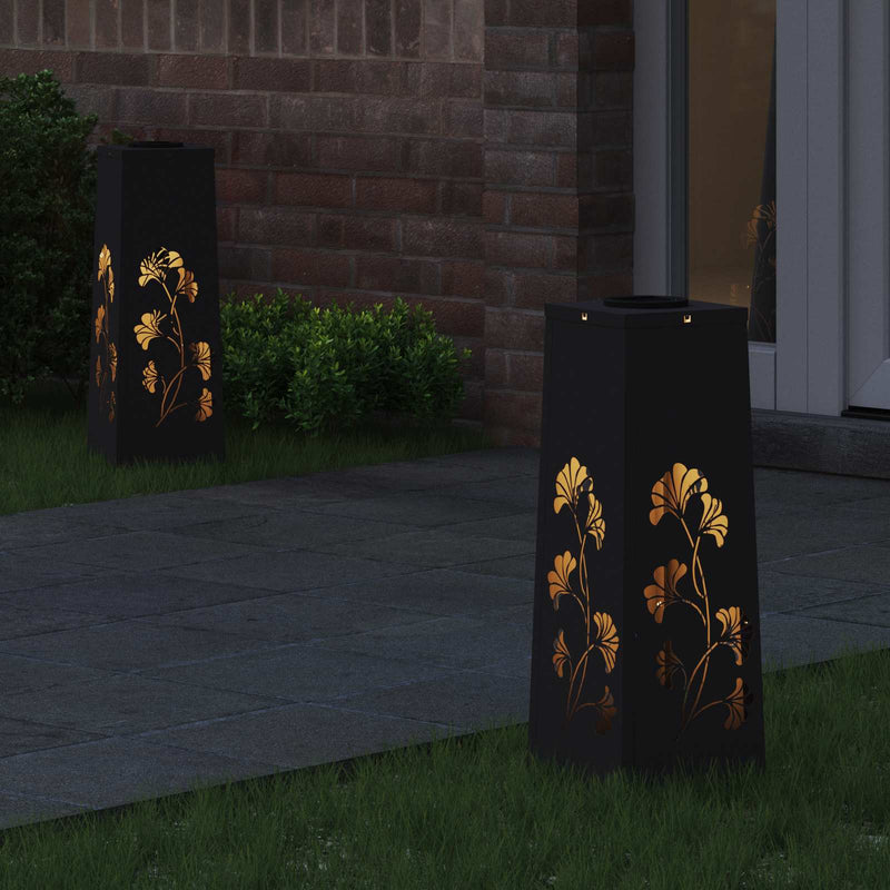Afbeelding laden in galerijviewer, Vidaxl solar led pad licht 2 pcs zwart koudgewalst staal
