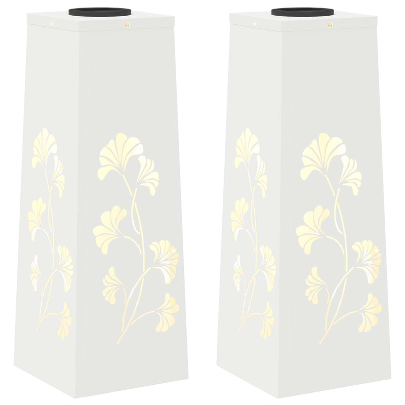 Afbeelding laden in galerijviewer, Vidaxl solar led pad licht 2 pcs wit koudgewalst staal
