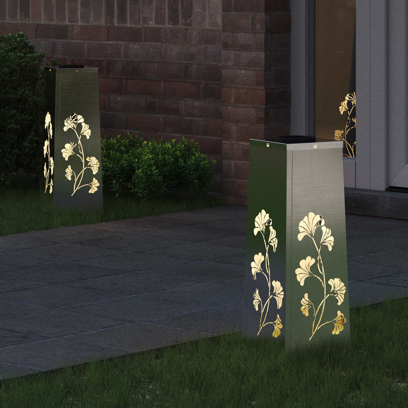 Afbeelding laden in galerijviewer, Vidaxl solar led pad licht 2 pcs zilver roestvrij staal
