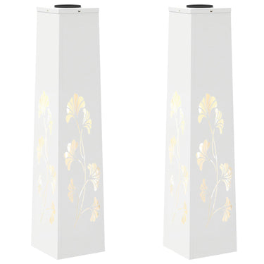 Vidaxl solar led pad licht 2 pcs wit koudgewalst staal