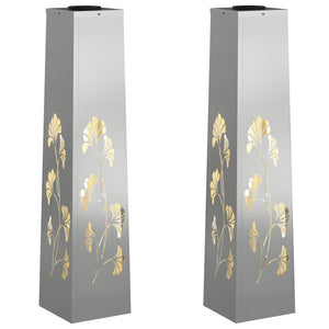 Vidaxl solar led pad licht 2 pcs zilver gegalvaniseerd staal