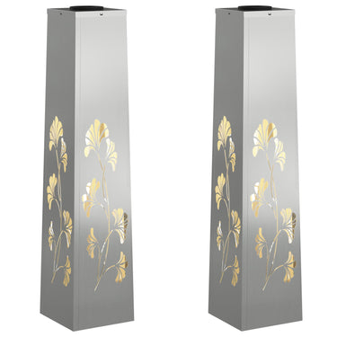 Vidaxl solar led pad licht 2 pcs zilver gegalvaniseerd staal