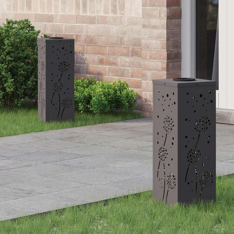 Afbeelding laden in galerijviewer, Vidaxl solar led pad licht 2 pcs zwart koudgewalst staal
