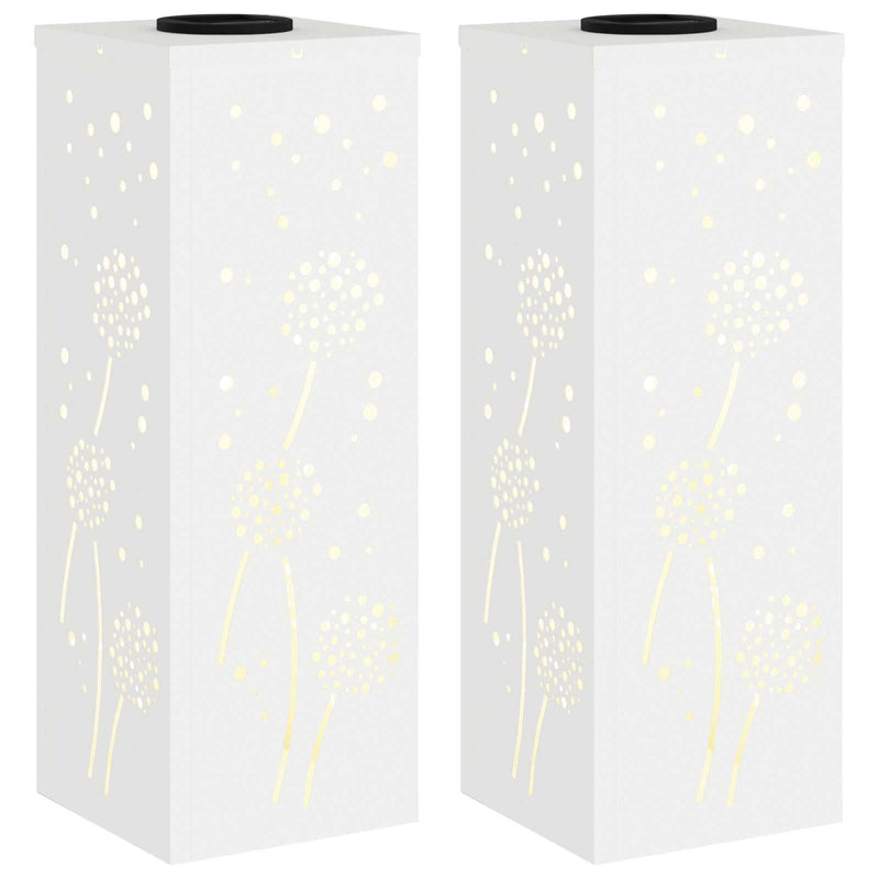 Afbeelding laden in galerijviewer, Vidaxl solar led pad licht 2 pcs wit koudgewalst staal

